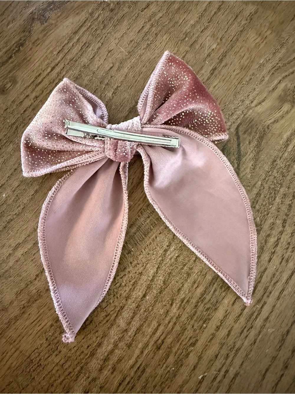 Sparkling Mauve Velvet Hair Bow